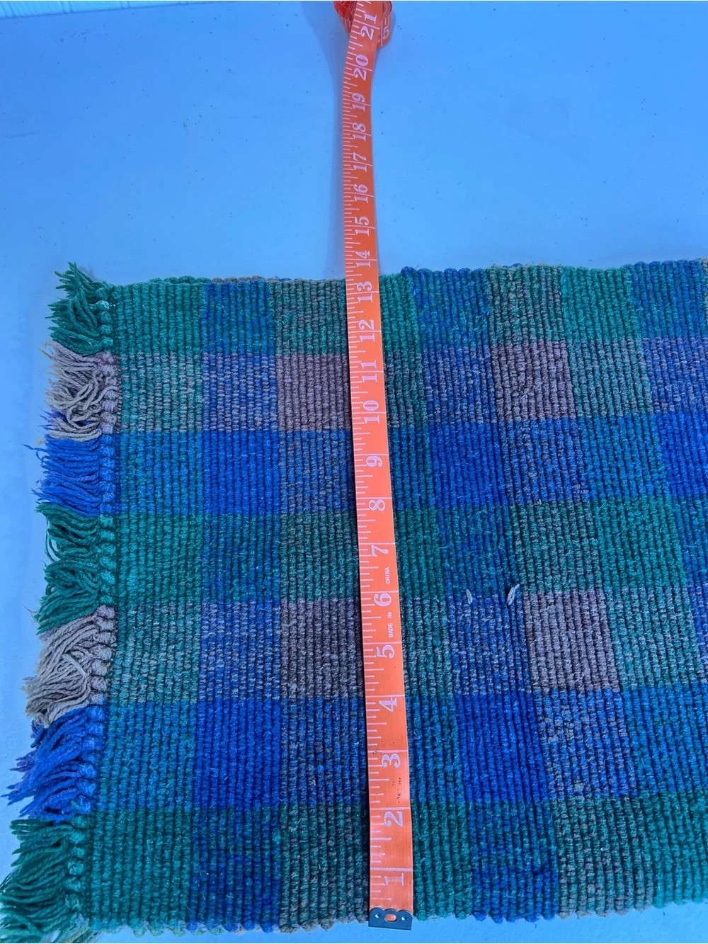 Handwoven Checkered place mats Green, Blue & Pink